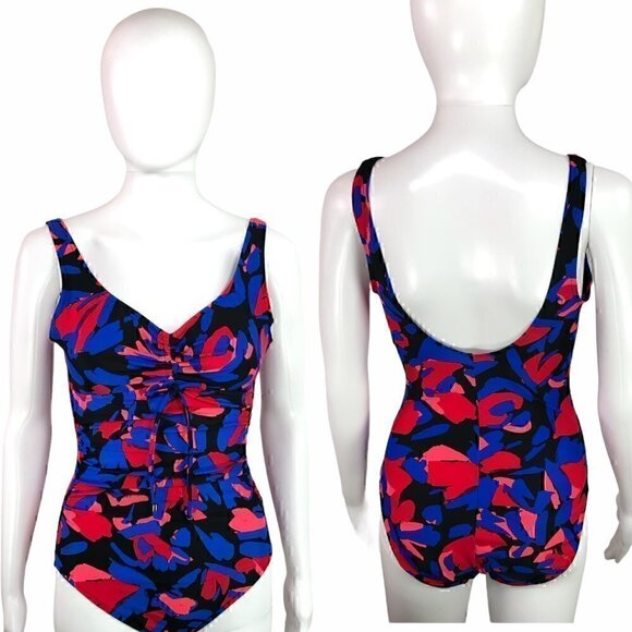 AQUA GREEN - Cinch Front One Piece Swimsuit - NWT - Picture 1 of 7